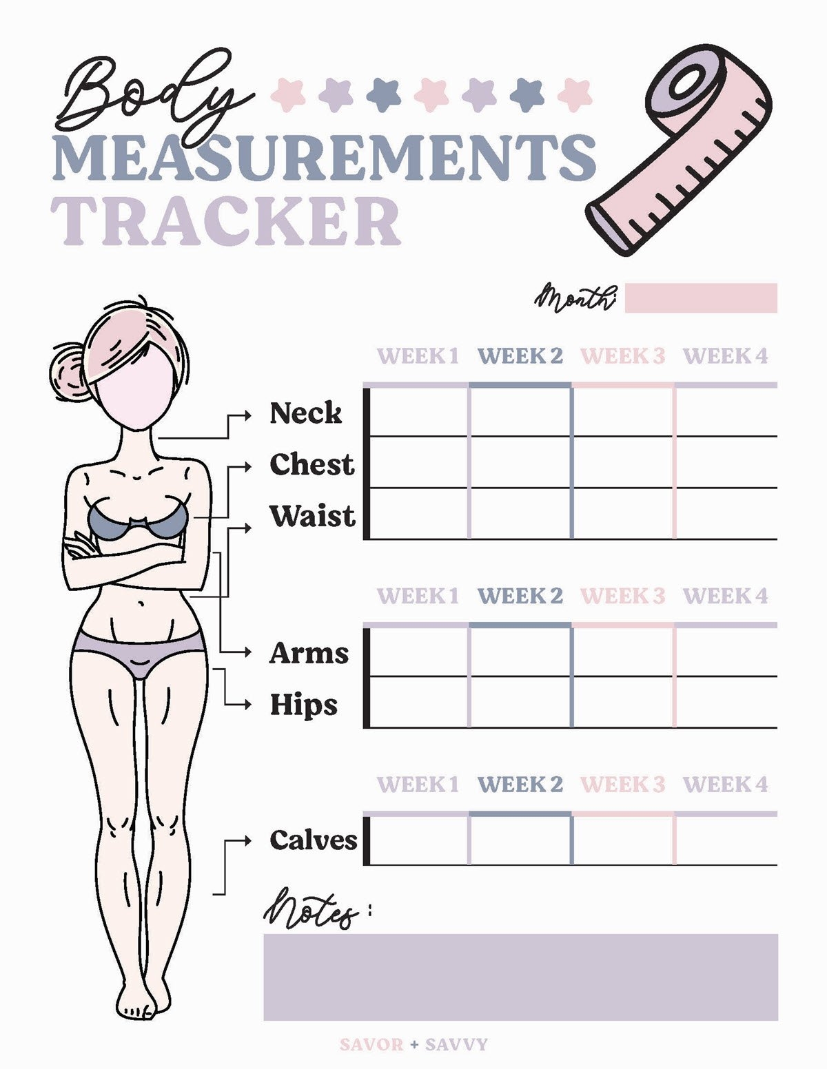 Weight Loss Measurement Chart