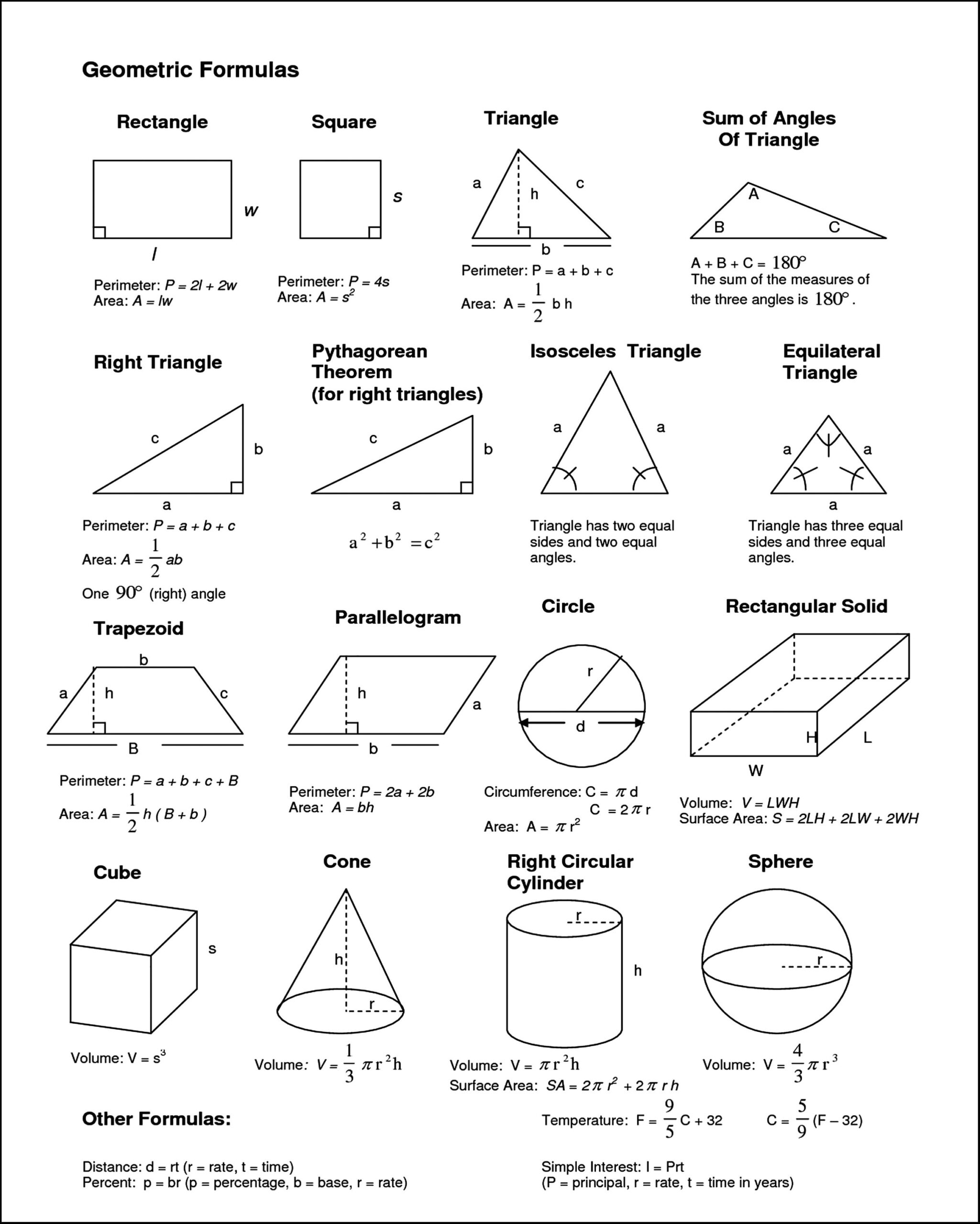 Free School Geometry Math Worksheet Print Out Geometric Shapes
