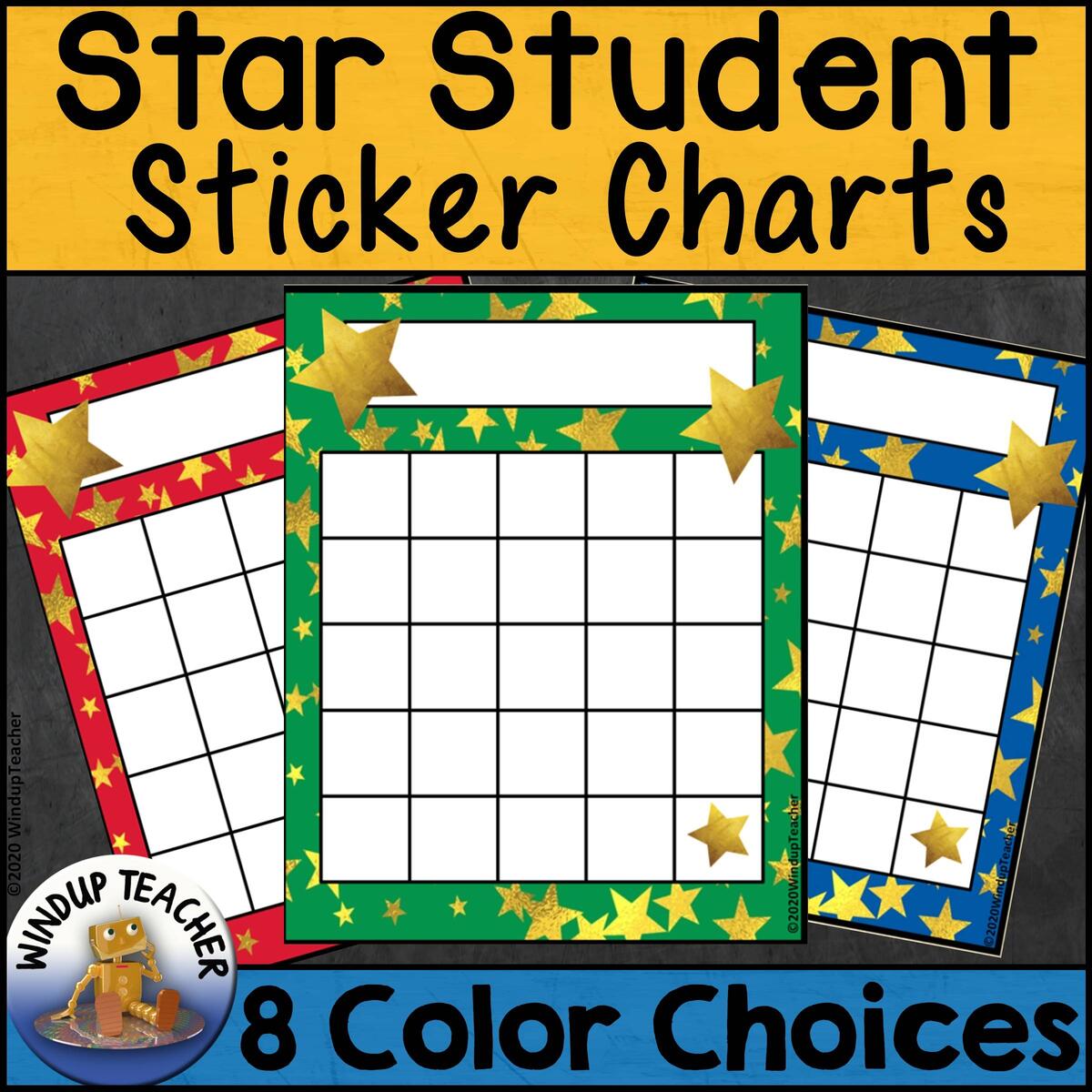 Gold Star Sticker Reward Charts For Behavior Incentive All Ages Made By Teachers