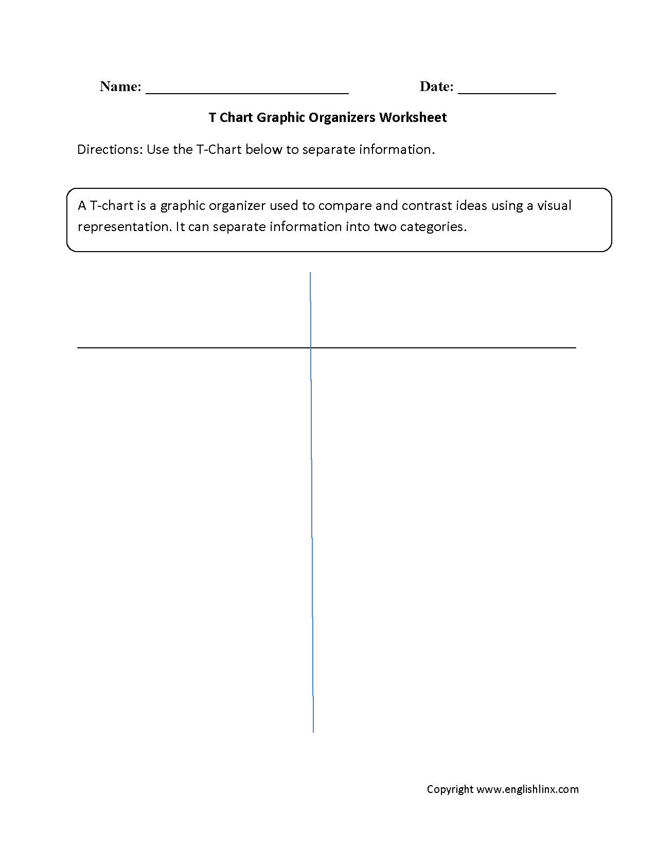 Graphic Organizers Worksheets T Chart Graphic Organizers Worksheets Free T Chart Templates Create Customize Online For 2025