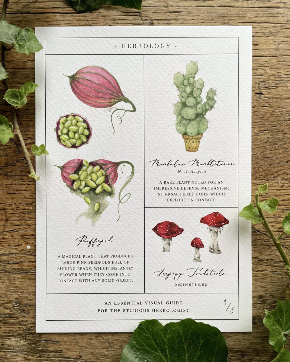 Herbology Chart A4 Print Set Etsy Herbology Chart A4 Print Set Etsy