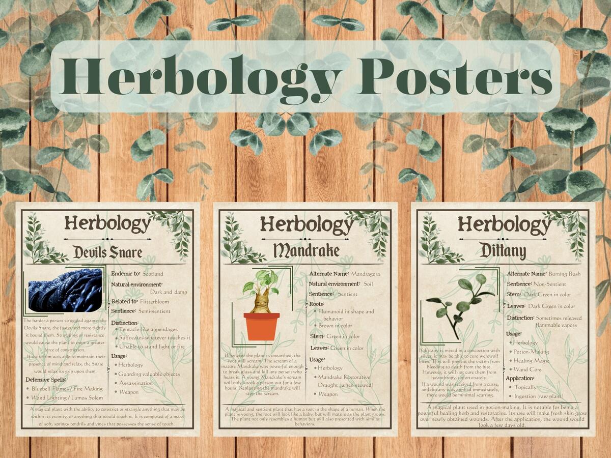Herbology Chart Series 1 Instant Download Printable Etsy Herbology Chart Series 1 Instant Download Printable Etsy