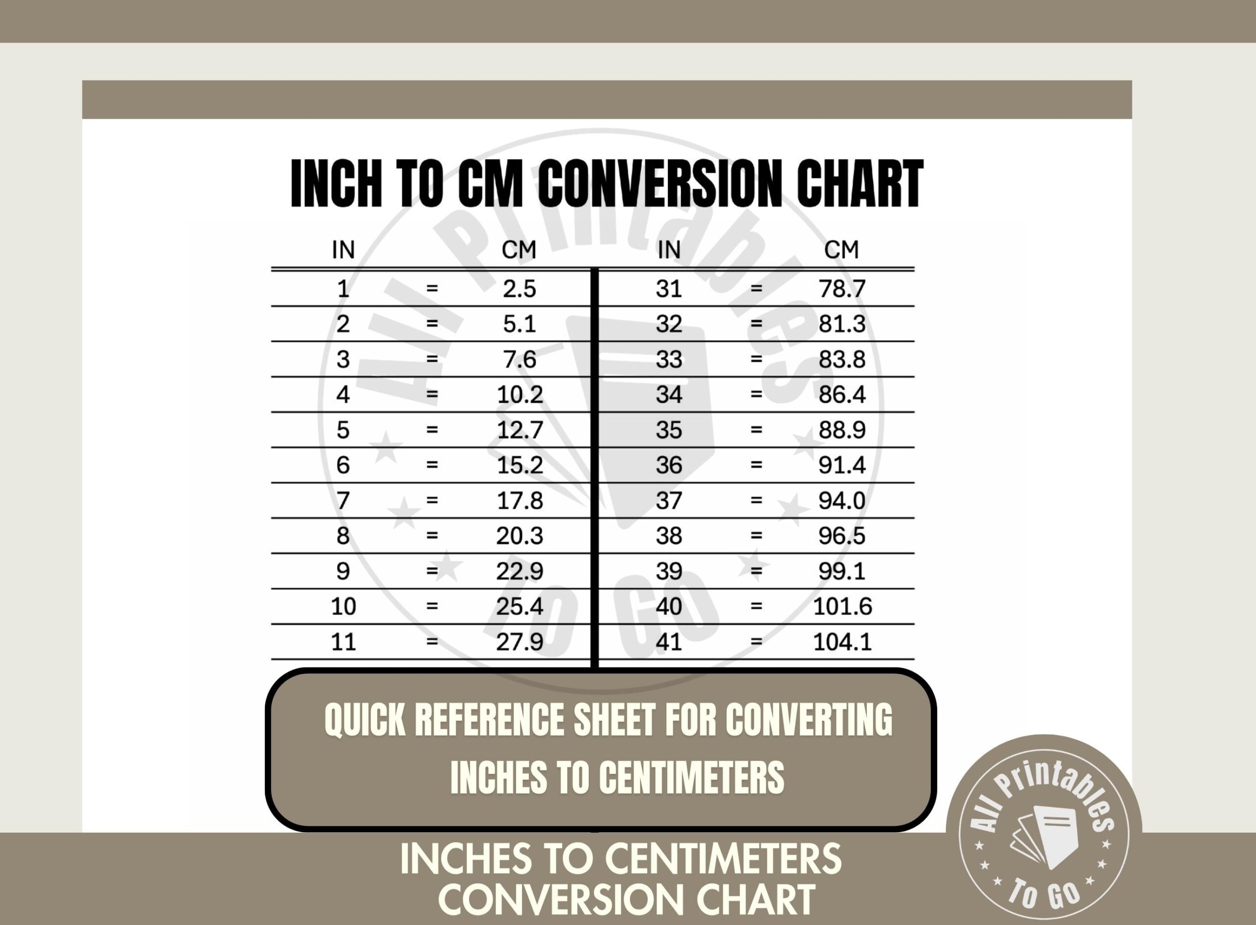 Inch To Centimeter Conversion Chart Printable Measurement Table PDF Digital Download For IPad Use Etsy Inch To Centimeter Conversion Chart Printable Measurement Table PDF Digital Download For IPad Use Etsy