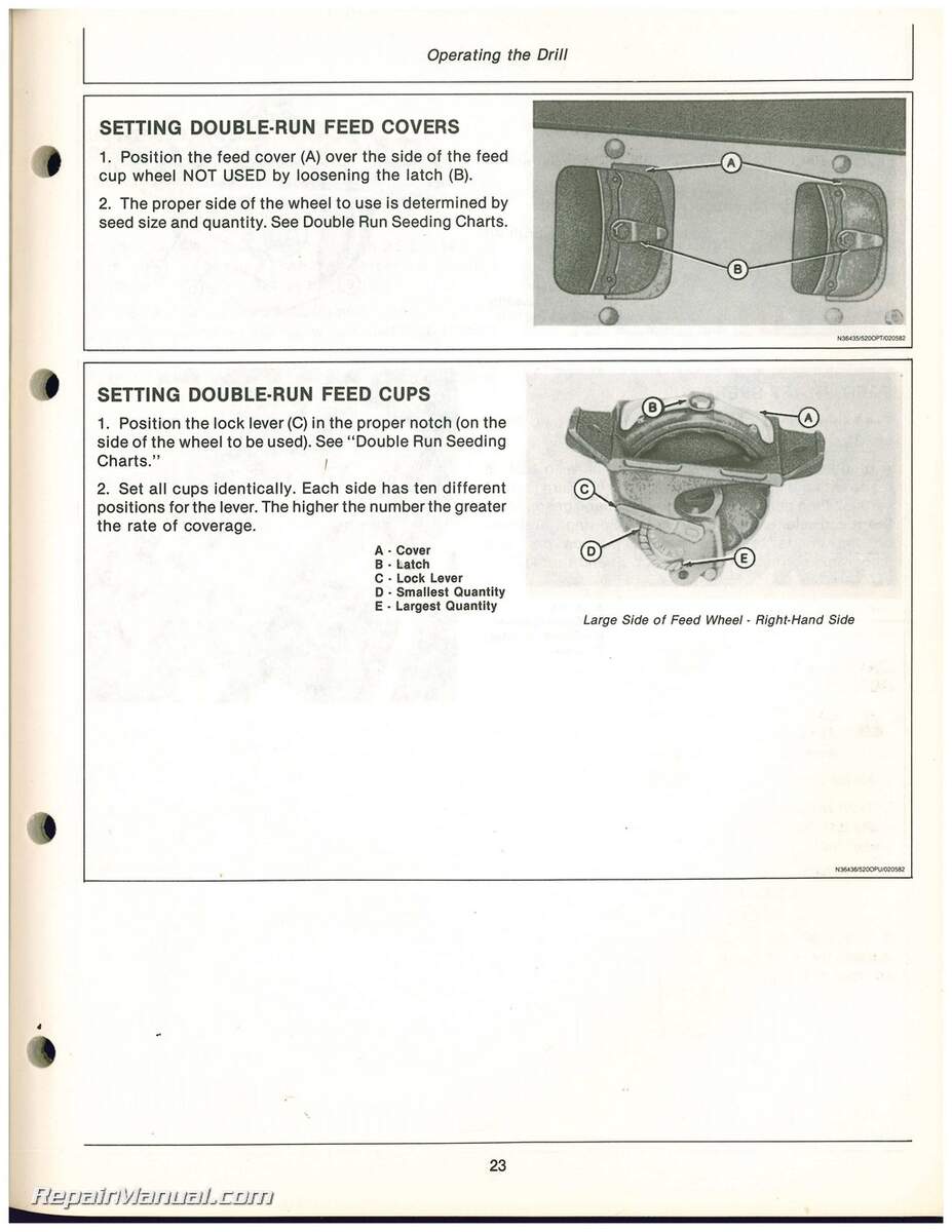 John Deere 520 Soybean Grain Drill Operators Manual