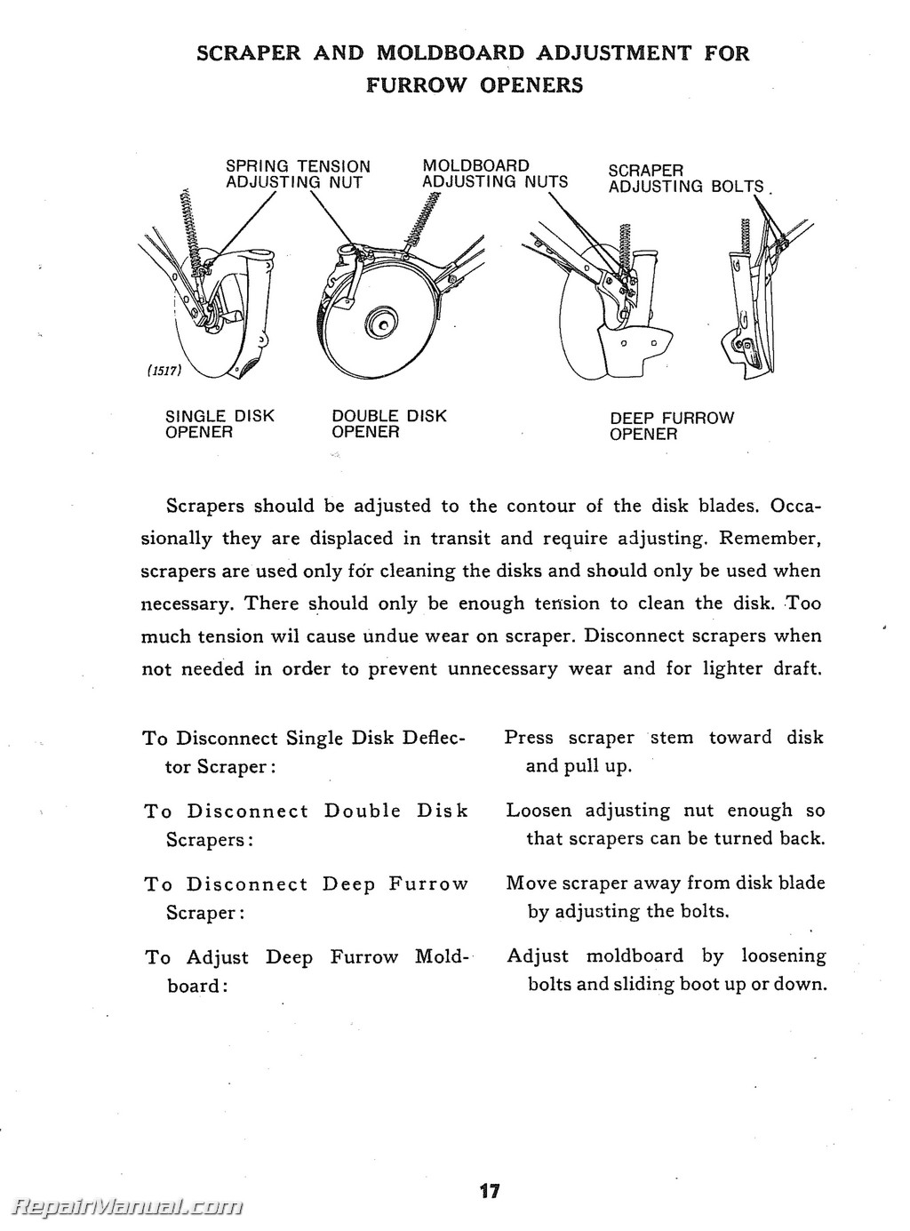 John Deere Van Brunt Model B Grain Drill Operators Manual Parts Manual