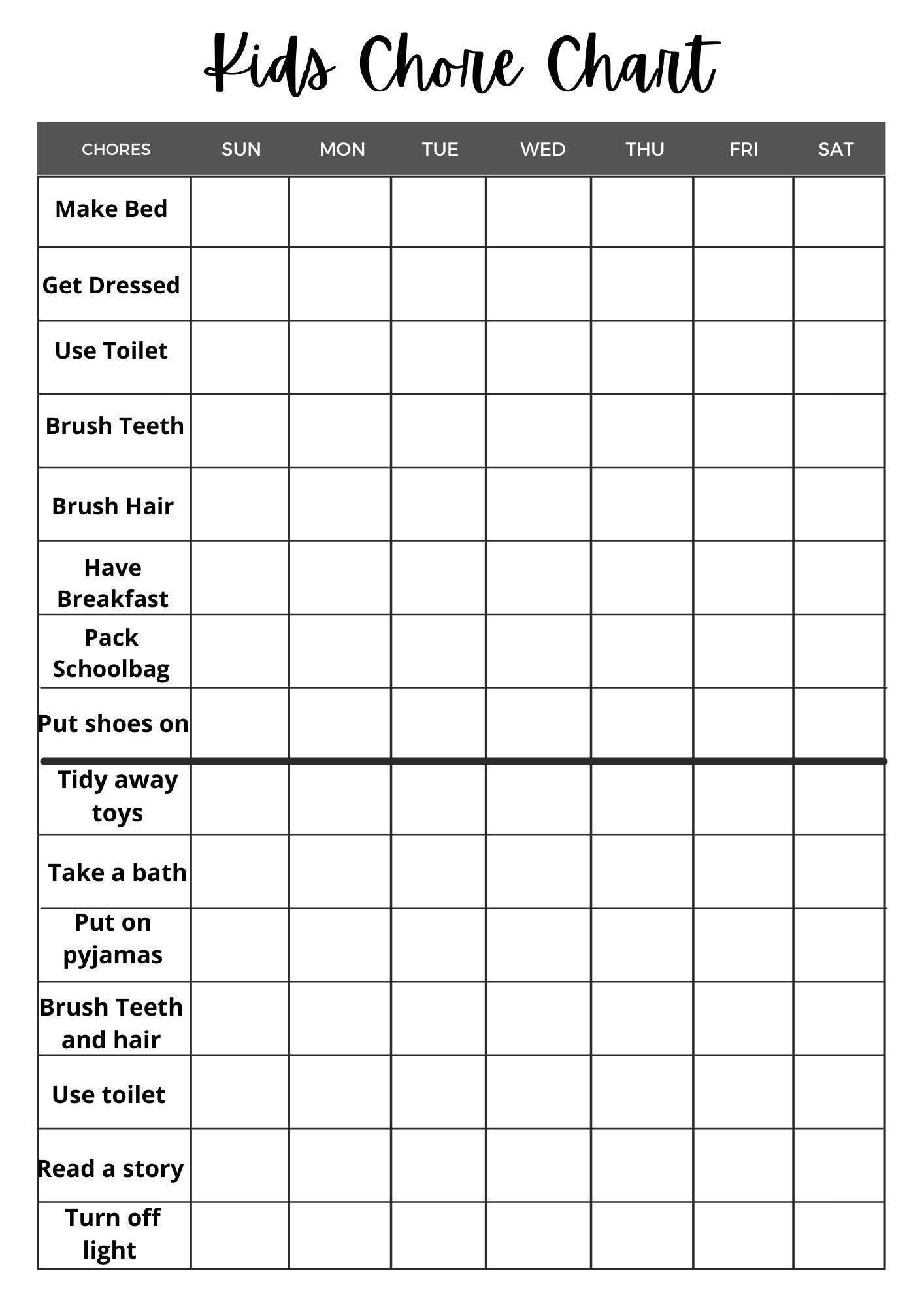 Kids Chore Chart Day And Night Etsy Editable Chore Chart For Kids Printable Kids Daily Weekly Responsibility Chart Kids Chore List Kids Daily Routine Checklist PDF Etsy Denmark
