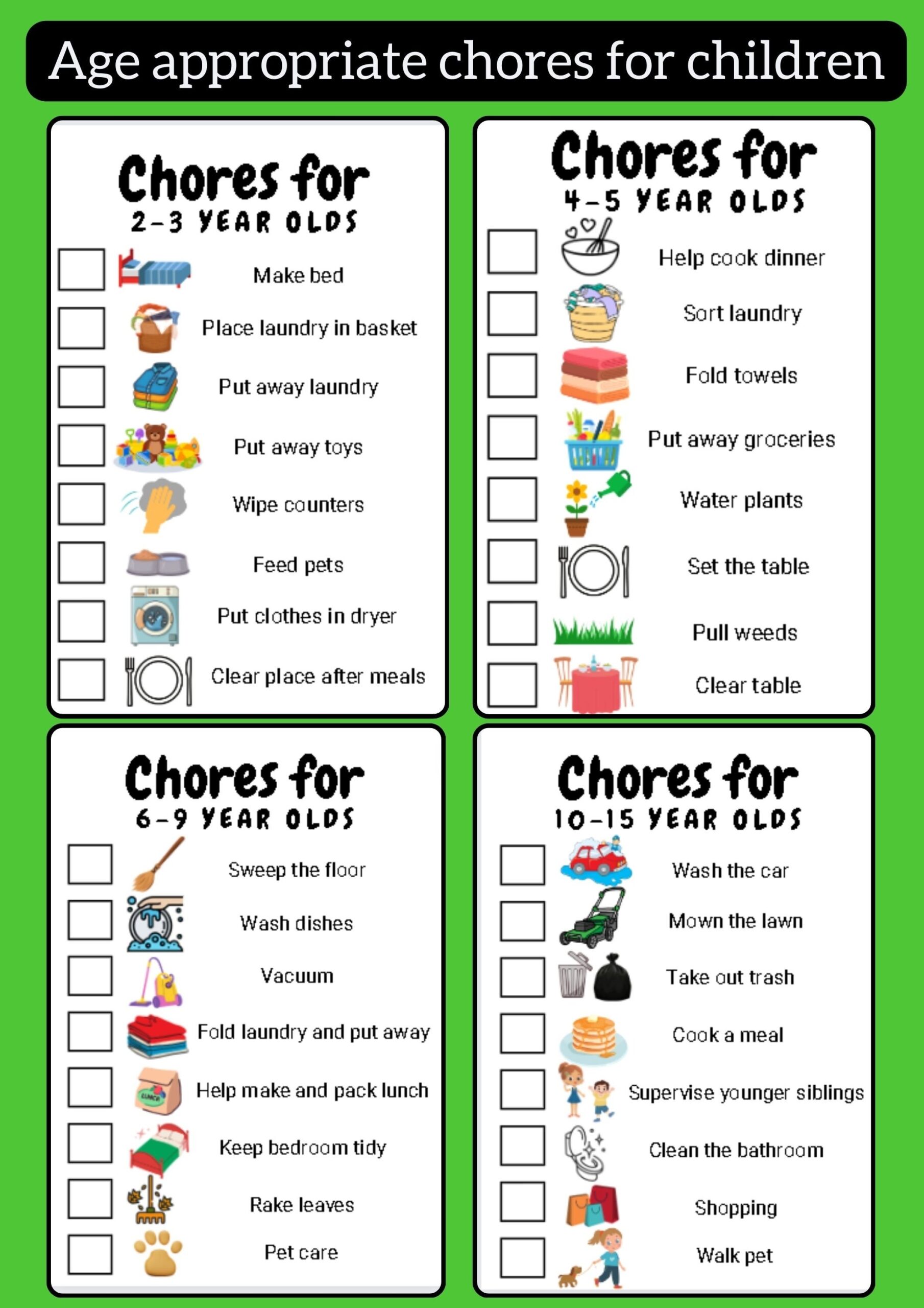 Printable Chore Chart For Kids Sunshine And Hurricanes