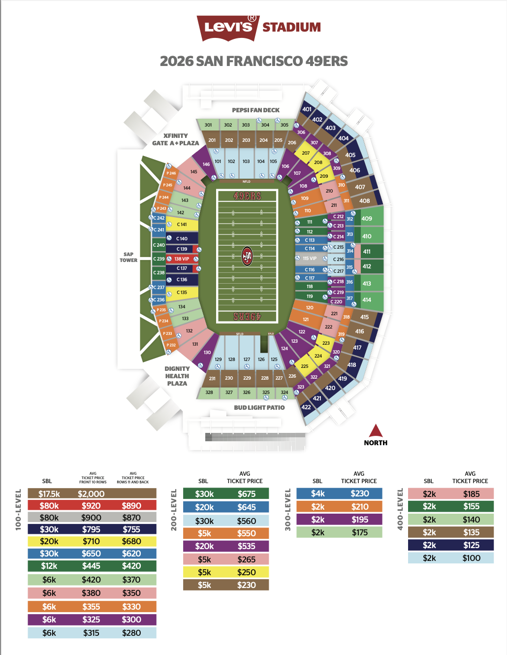Levi s Stadium Seating Map Levi s Stadium