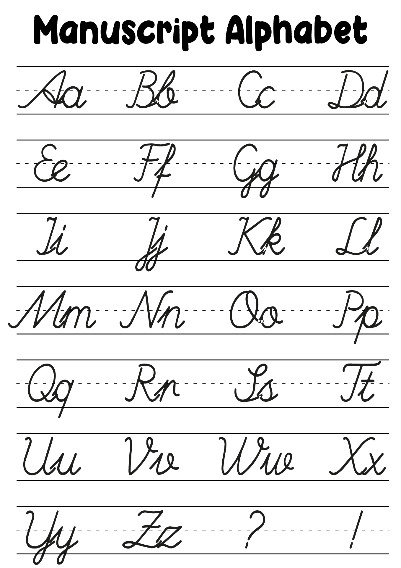 Manuscript Alphabet Chart 10 Free PDF Printables Printablee