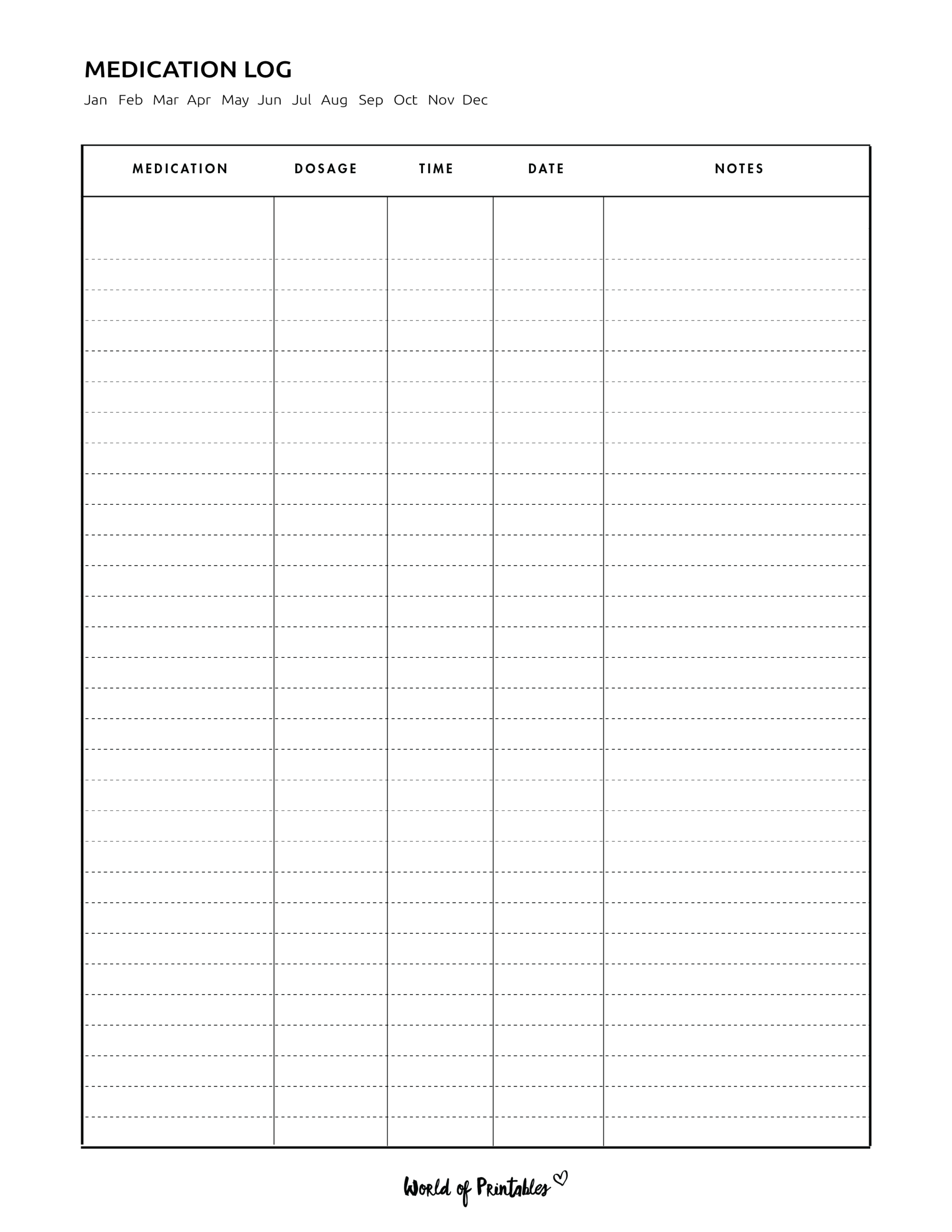 Medication Log 8 Of The Best Templates World Of Printables Medication Log 8 Of The Best Templates World Of Printables