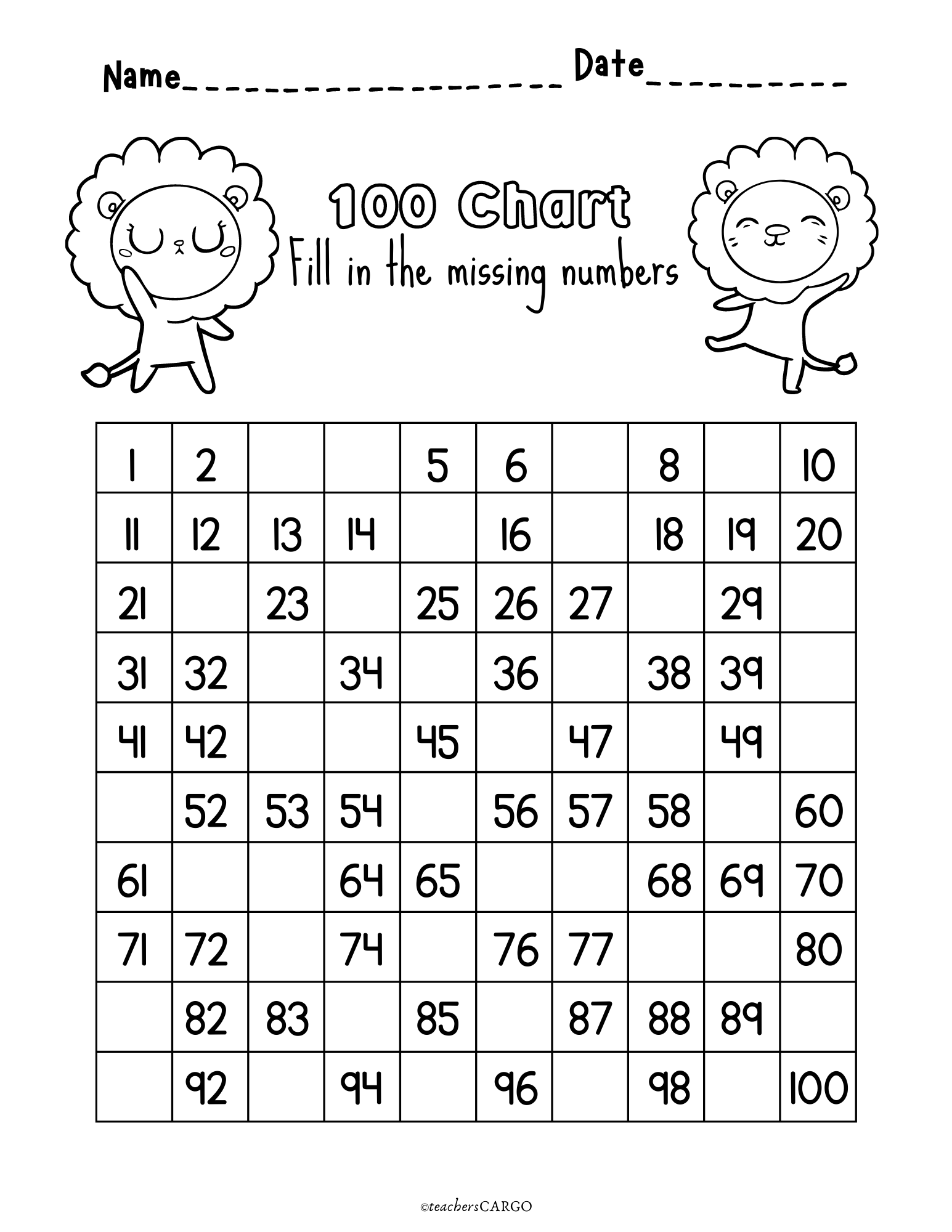 Missing Numbers To 120 Counting To 120 Worksheets 50s 100s 120 Chart Made By Teachers Missing Numbers To 120 Counting To 120 Worksheets 50s 100s 120 Chart Made By Teachers