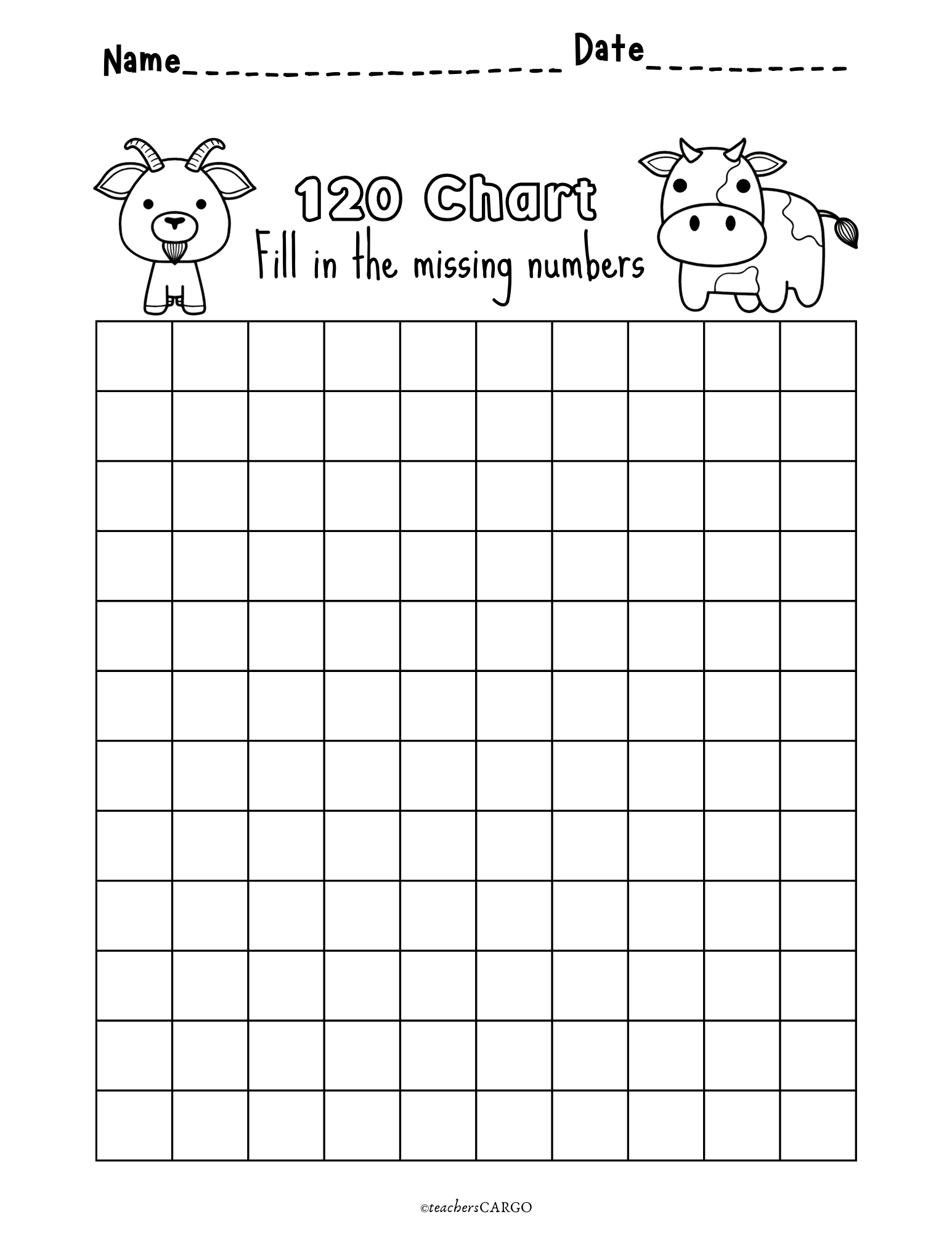 Missing Numbers To 120 Counting To 120 Worksheets 50s 100s 120 Chart Made By Teachers Missing Numbers To 120 Counting To 120 Worksheets 50s 100s 120 Chart Made By Teachers