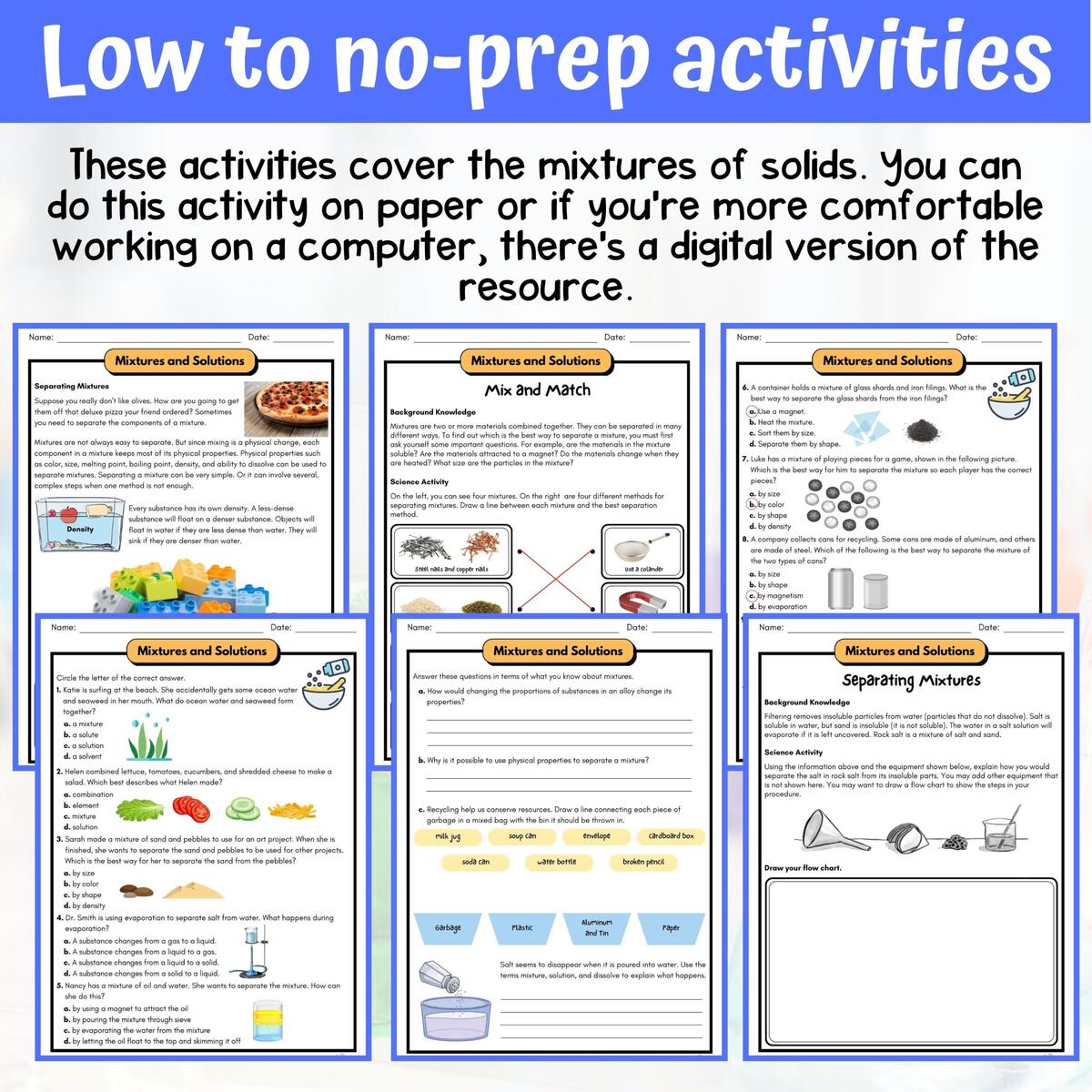 Mixtures And Solutions Activity Answer Key 5th Grade Physical Science Classful Mixtures And Solutions Activity Answer Key 5th Grade Physical Science Classful