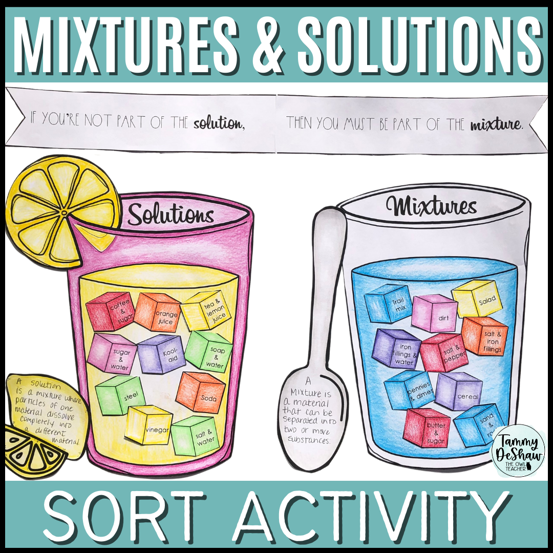 Mixtures And Solutions Sort Worksheet Activity And Craftivity Classful Mixtures And Solutions Sort Worksheet Activity And Craftivity Classful
