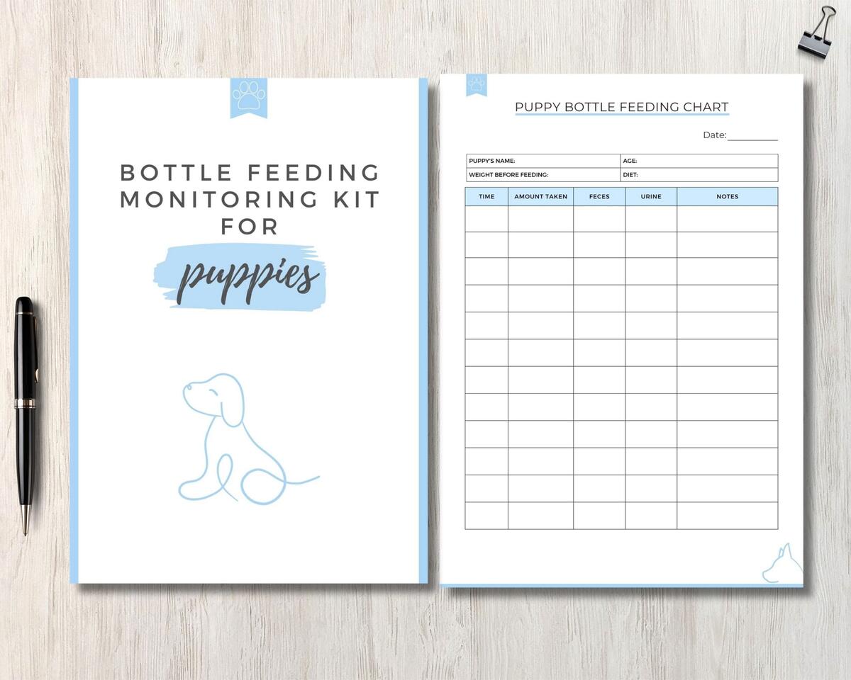 Newborn Puppy Feeding Tracker Kit Dog Care Charts printable PDF Etsy