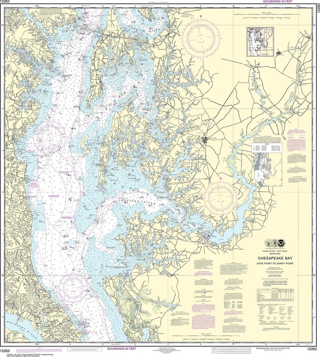 NOAA Nautical Chart 12263 Chesapeake Bay Cove Point To Sandy Point NOAA Nautical Chart 12263 Chesapeake Bay Cove Point To Sandy Point