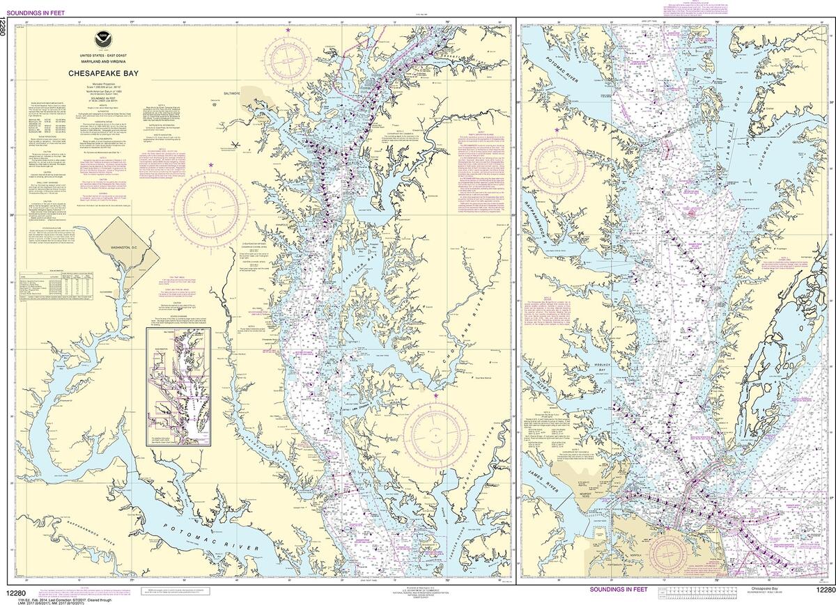 NOAA Nautical Chart 12280 Chesapeake Bay NOAA Nautical Chart 12282 Chesapeake Bay Severn And Magothy Rivers