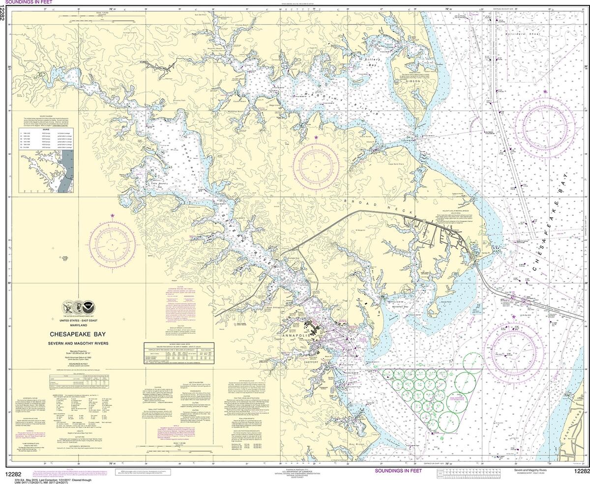 NOAA Nautical Chart 12282 Chesapeake Bay Severn And Magothy Rivers NOAA Nautical Chart 12282 Chesapeake Bay Severn And Magothy Rivers