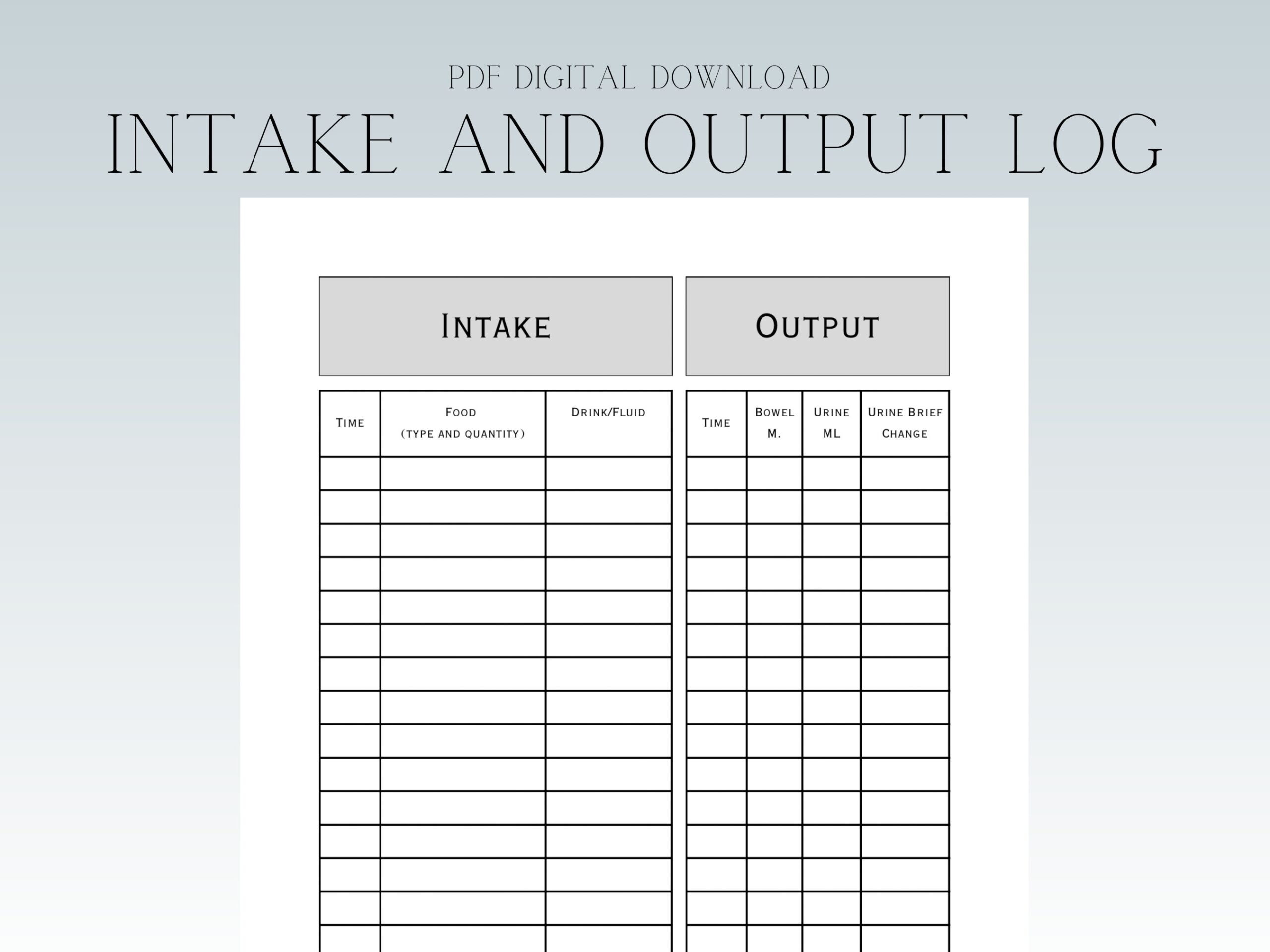 Nursing Intake Output Chart Etsy Nursing Intake Output Chart Etsy