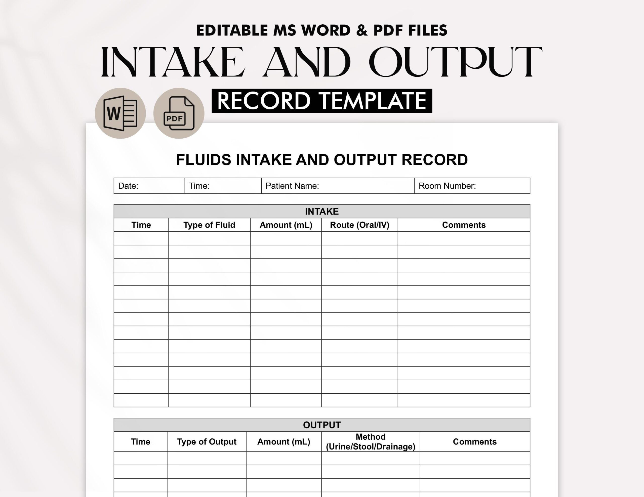 Nursing Intake Output Chart Etsy Nursing Intake Output Chart Etsy