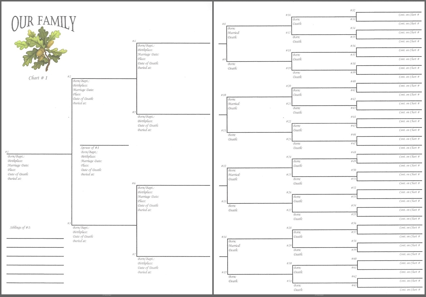 Oak Tree 6 X 8 6 Generations Pedigree Chart Scrapbook Your Family Tree Oak Tree 6 X 8 6 Generations Pedigree Chart Scrapbook Your Family Tree