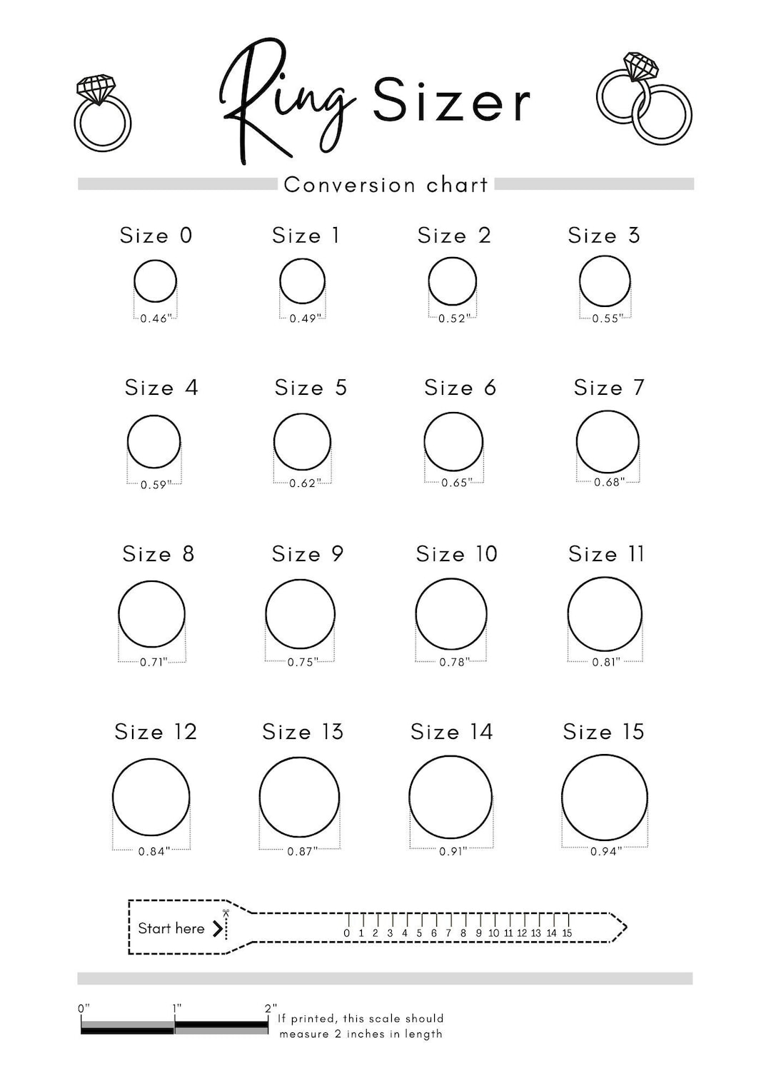 Paper How To Measure Women 039 S Ring Size At Home Printable Ring Sizer Ring Size Inches Printable Measuring Tool Paper How To Measure Women 039 S Ring Size At Home Printable Ring Sizer Ring Size Inches Printable Measuring Tool