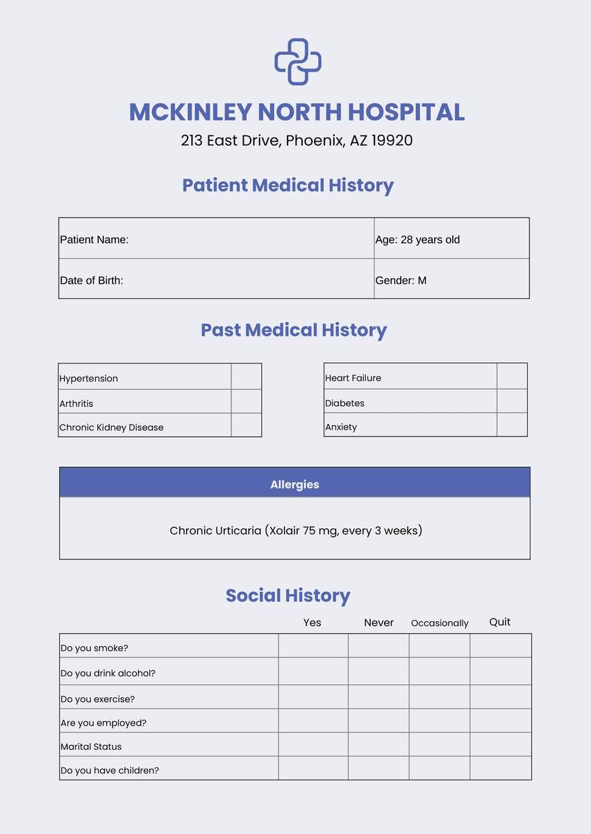 Patient Medical Chart Template In Illustrator PDF Download Template