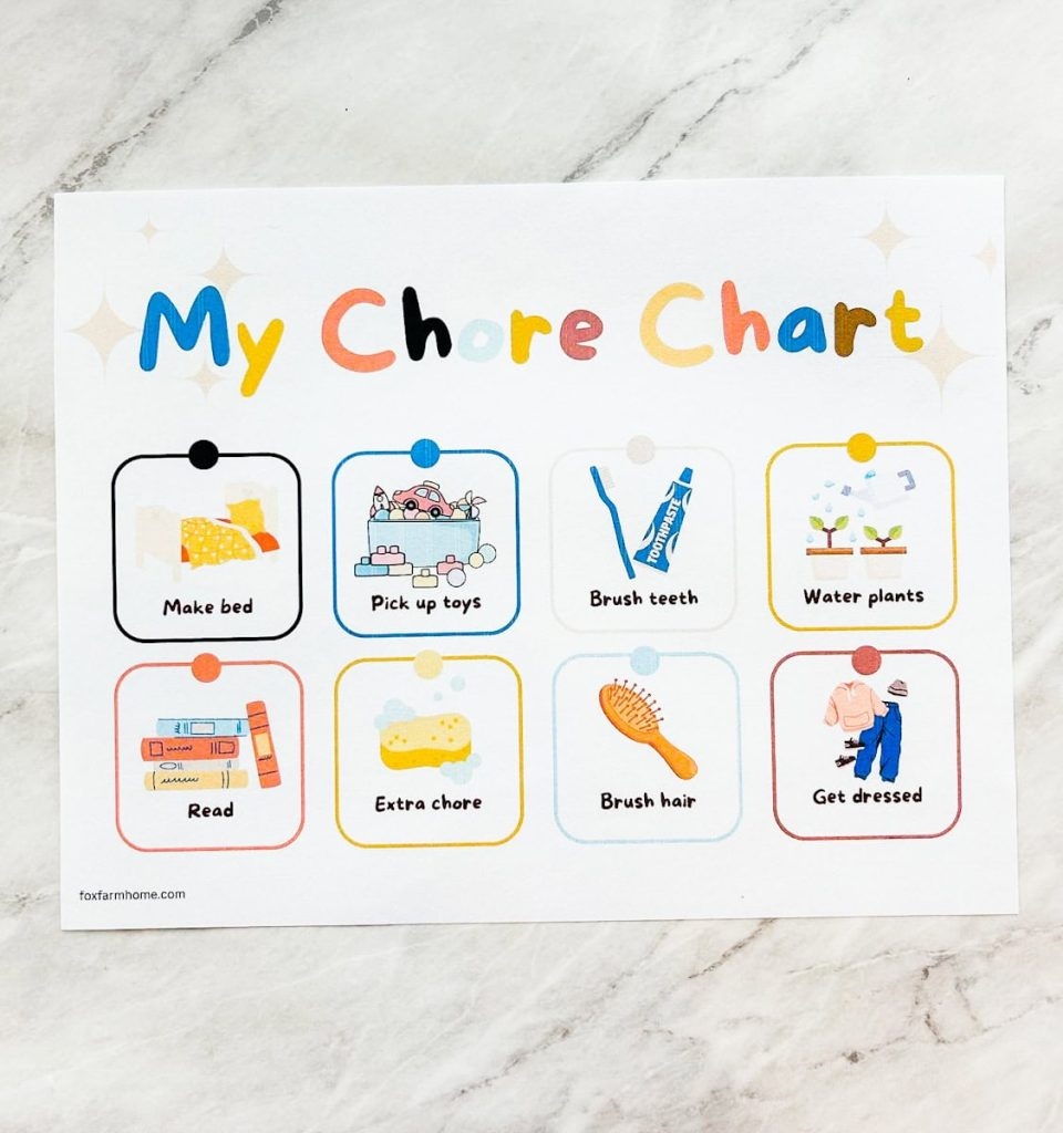 Free Printable Chores Guide For Kids