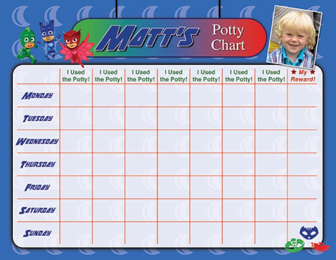 PJ Masks Potty Chart Potty Training Chart Potty Reward Chart Potty Sticker Chart Customized Personalized Printable Chores Chart Etsy Denmark PJ Masks Potty Training Chart PJ Masks Reward Chart Etsy