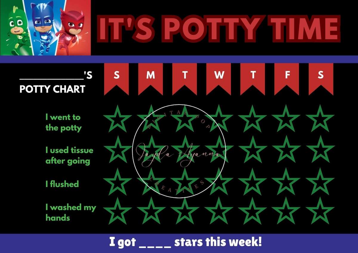 PJ Masks Potty Training Chart Certificate Etsy Israel PJ Masks Potty Training Chart Certificate Etsy Israel