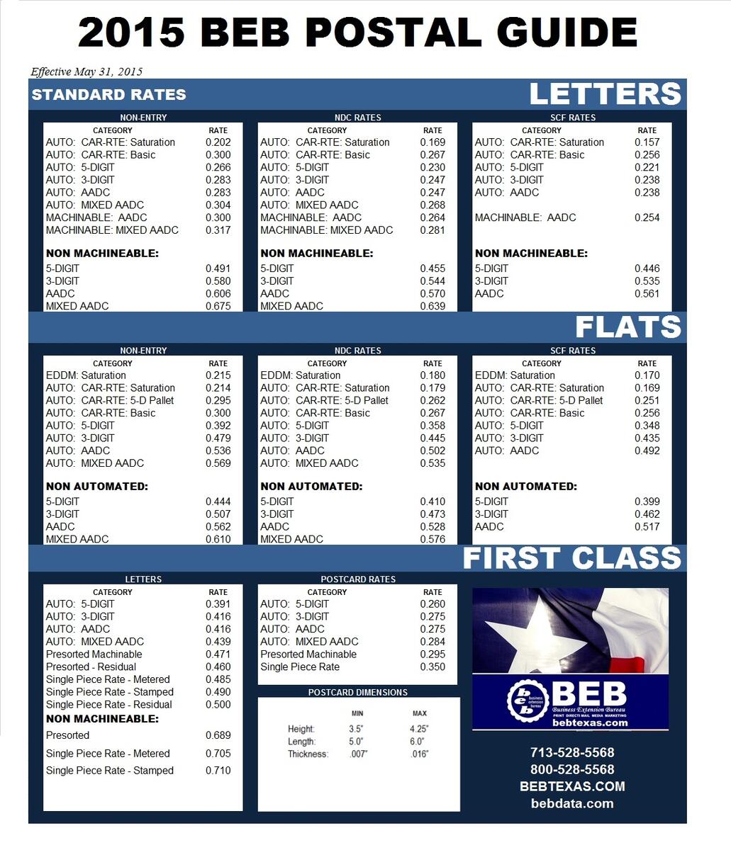 Postal Rates BEBTEXAS
