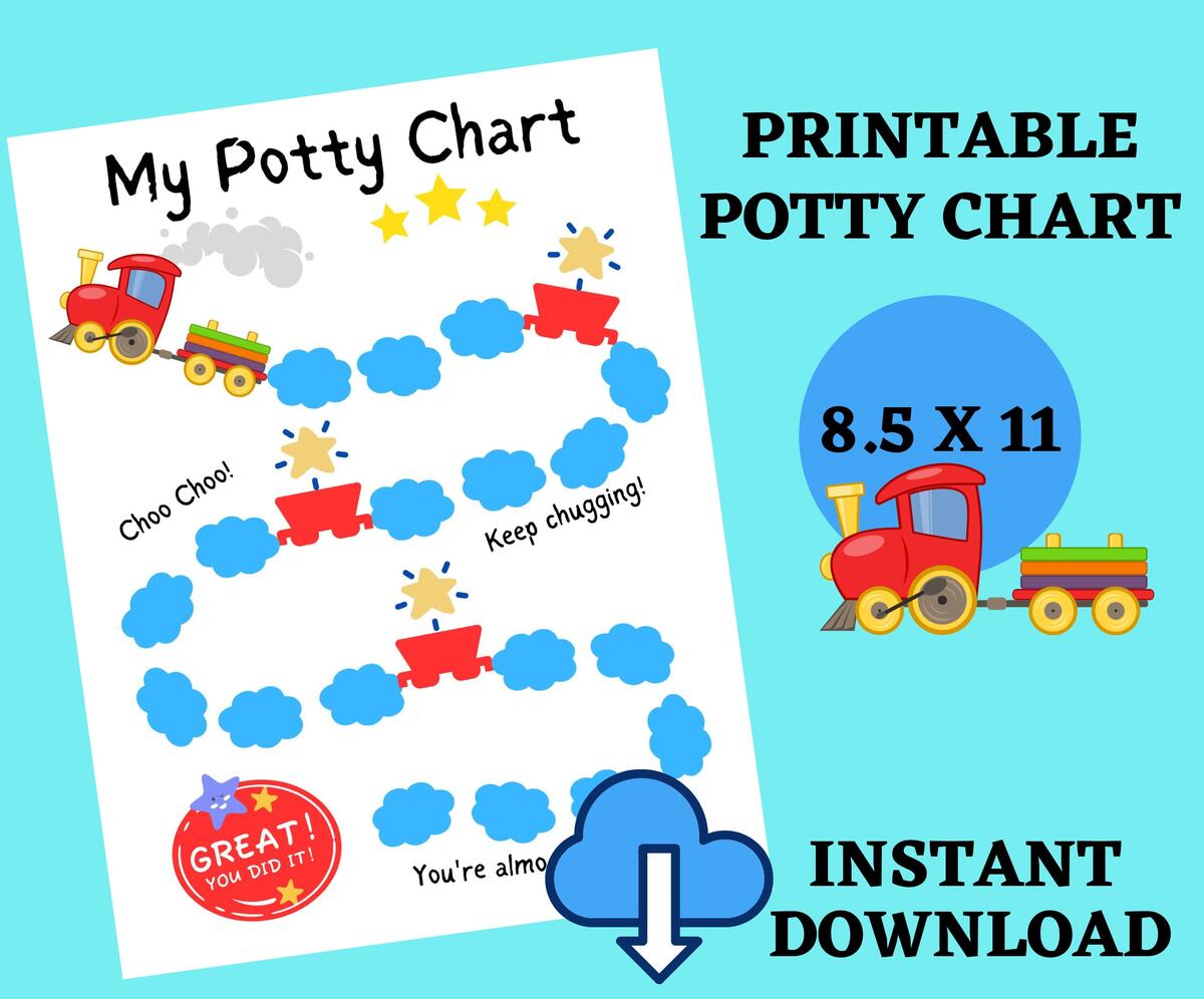 Potty Training Chart Printable Reward Chart For Potty Training Train Potty Chart Digital Download Daily Reward Chart Toilet Training Etsy Israel Choo Choo Train Potty Chart Etsy