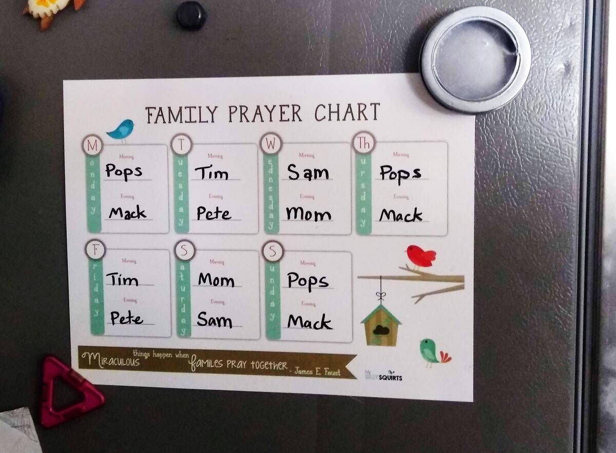 Print Your FREE Family Prayer Chart My Silly Squirts