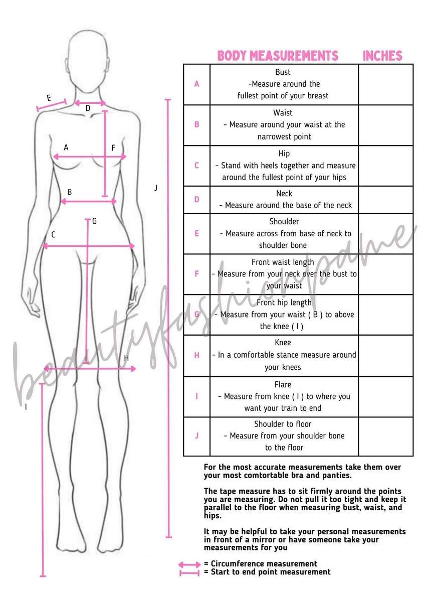 FREE Printable Blank Measurement Chart For Adults Youth