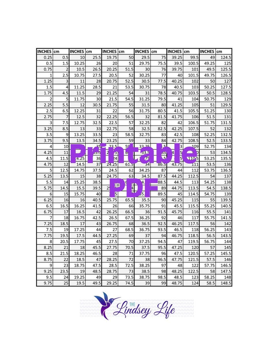 Printable Converting Inches To Centimeters The Lindsey Life Printable Converting Inches To Centimeters The Lindsey Life