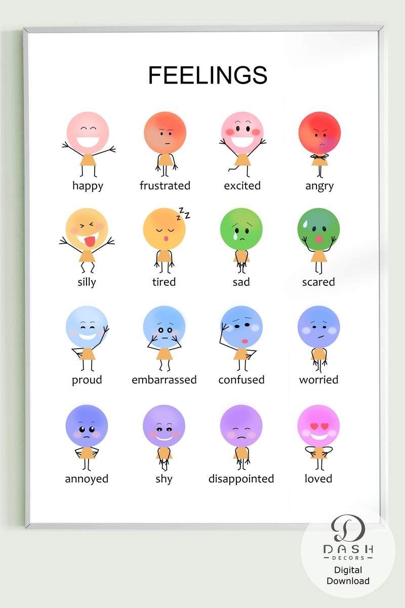 FREE Feeling Chart For Kindergarteners With Photos