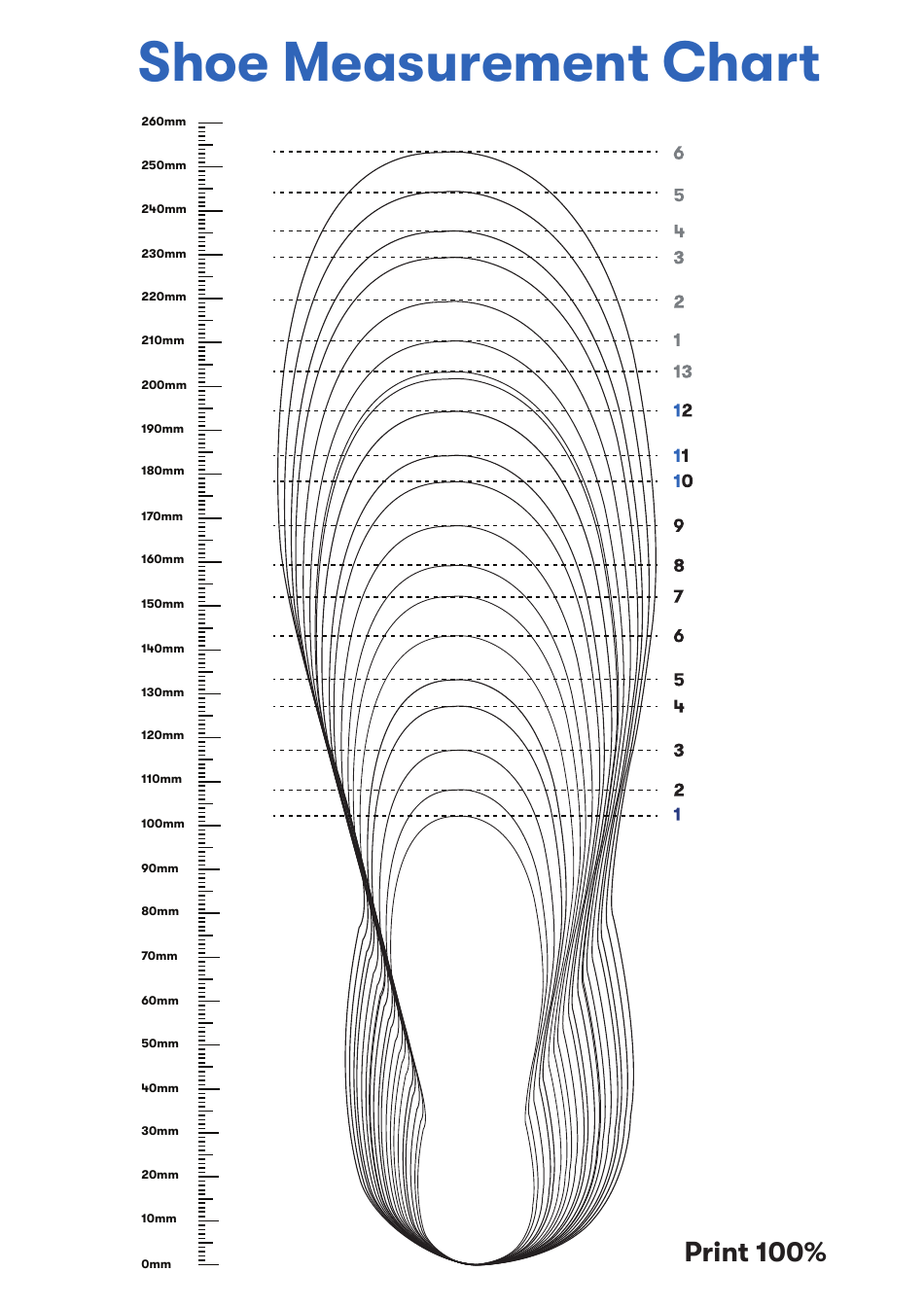 Printable Foot Size Measurement Conversion Child 039 S Foot Measuring Chart Printable Shoe