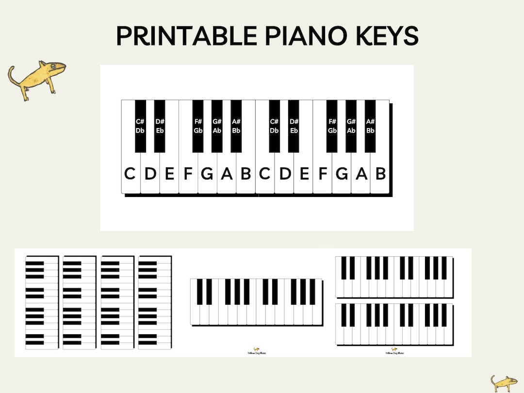 Printable Piano Keys Chart Music Education Poster PDF PNG Etsy Israel Piano Keys Notes Chart In Illustrator PDF Download Template