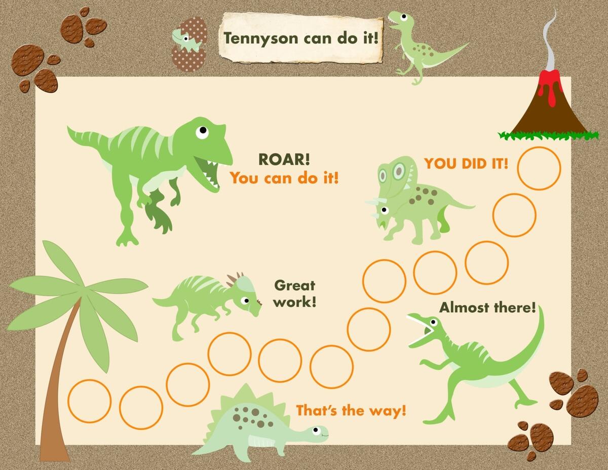 Printable Reward Chart For Children Personalized Dinosaur Adventure Jpeg Or PDF Etsy Dinosaur Printable Reward Chart Sticker Chart For Toddlers Preschoolers My Bored Toddler