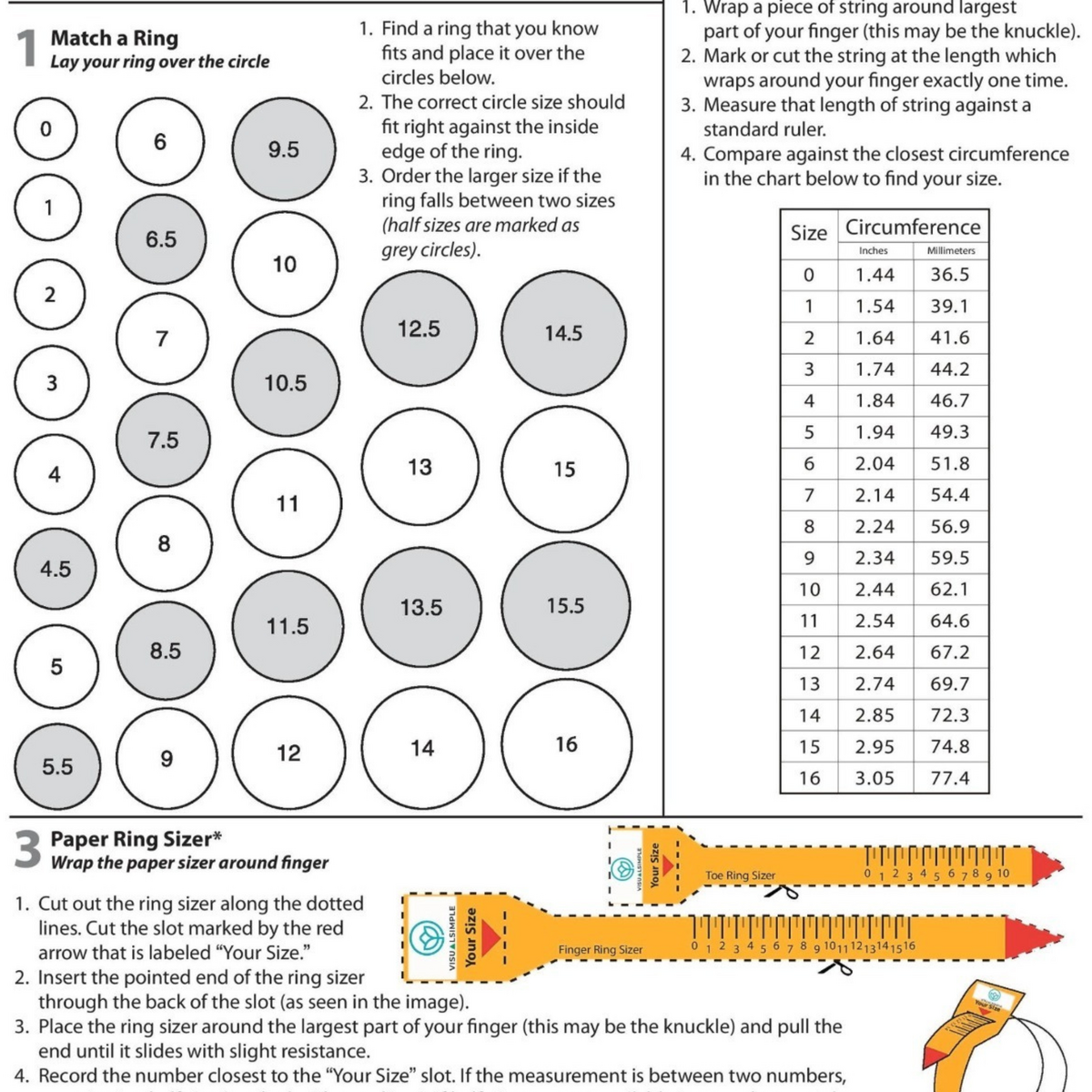 Printable Ring Sizer With Half Sizes Size Guide How To Find Your Ring Size With Measuring Printable Ring Sizer With Half Sizes Size Guide How To Find Your Ring Size With Measuring