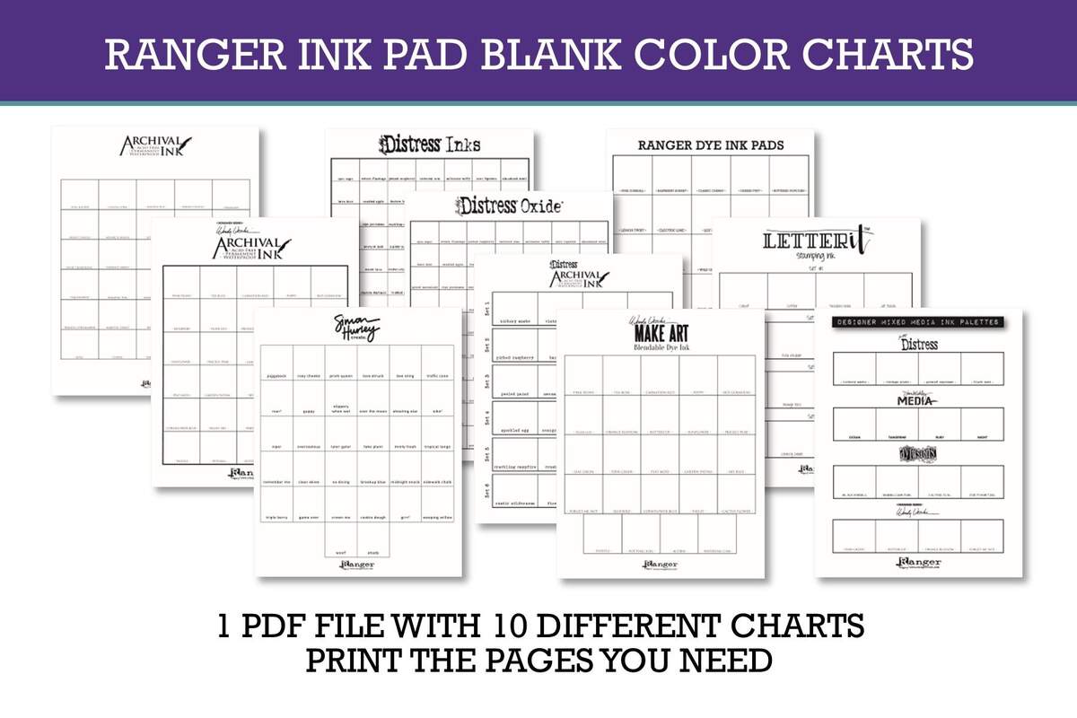 Tim Holtz Distress Ink Pad Colour Chart 2023 Paula Pascual