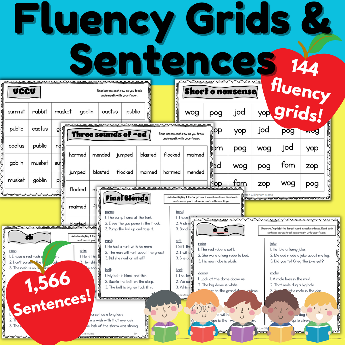 Reading Fluency Grids And Phonics Decodable Sentences Orton Gillingham Mama
