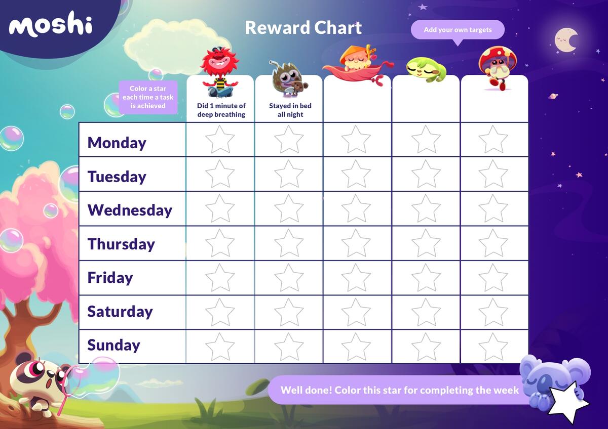 Reward Chart For Kids Free Printable Template Mosh Free Printable Reward Chart Templates Word PDF Teachers