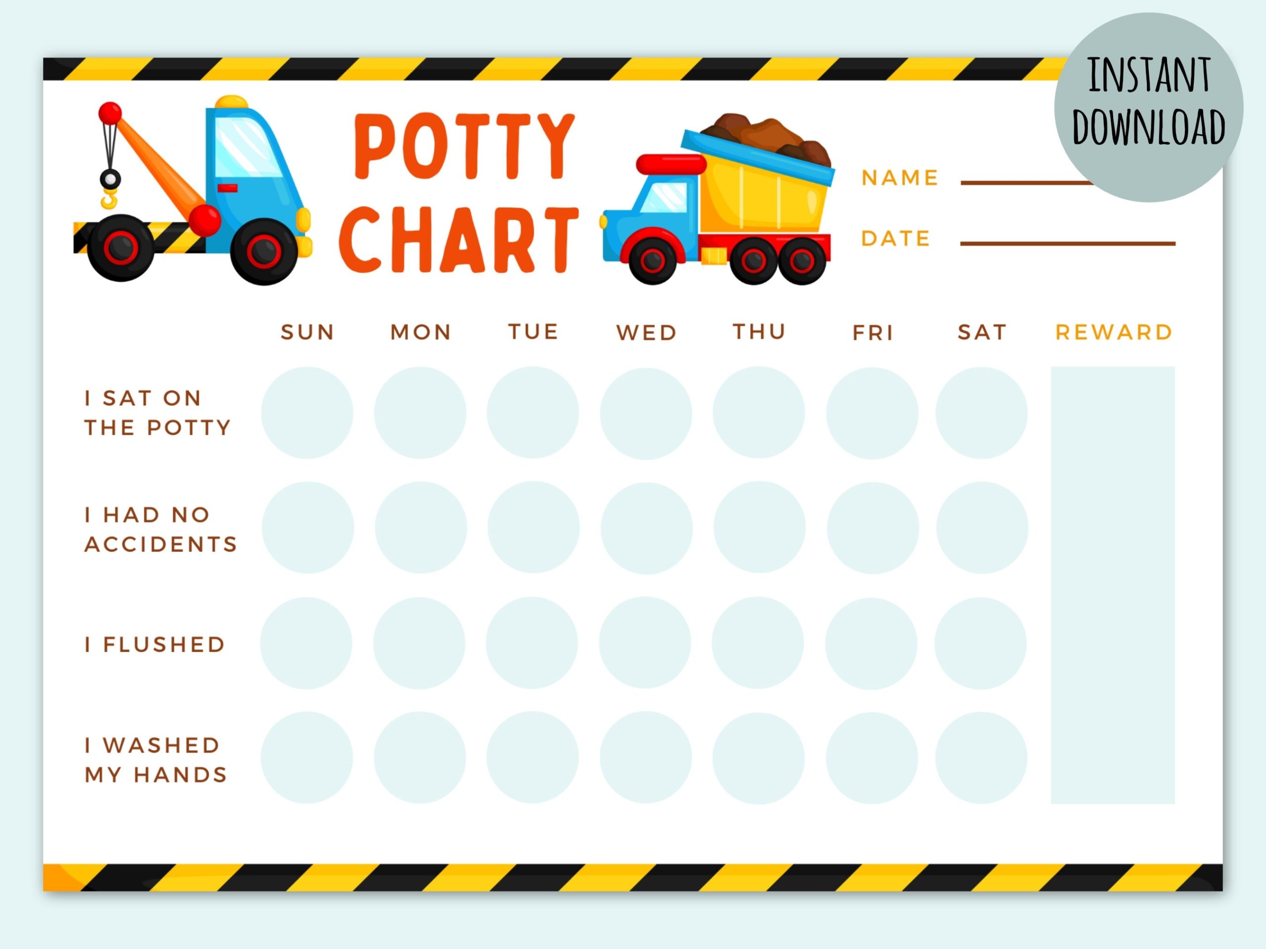 Reward Chart Tractor Potty Chair Potty Chart Printable Cars Construction Trucks Potty Training Reward Chart Tractor Potty Chair Potty Chart Printable Cars Construction Trucks Potty Training