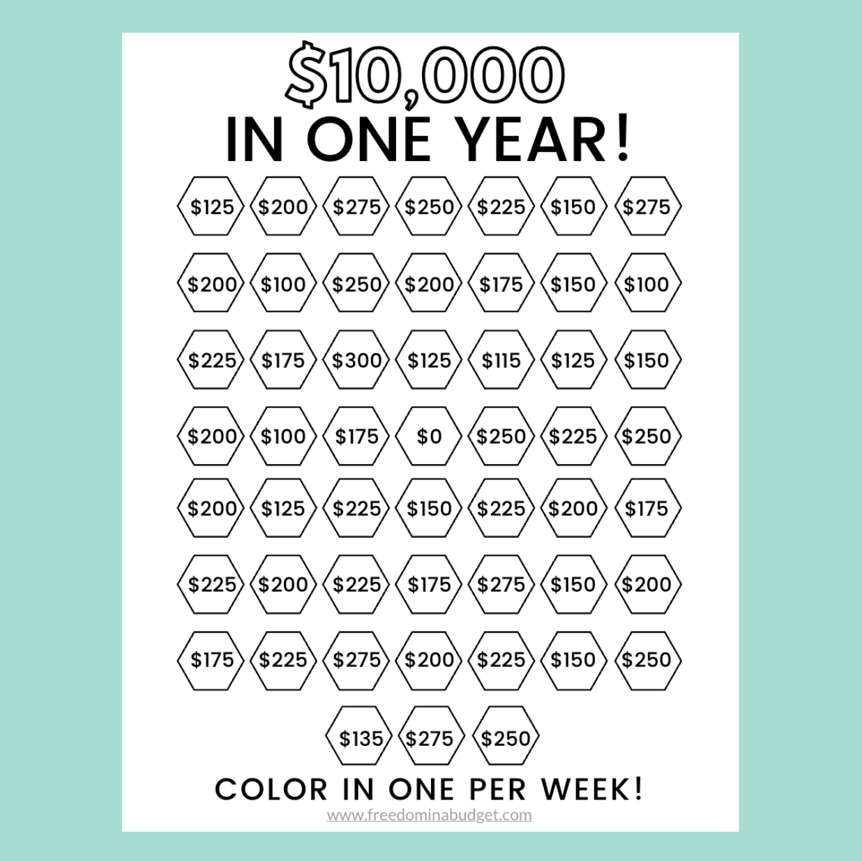 Save 10 000 In One Year Printable Freedom In A Budget Save 10000 Savings Log Save 10000 In 52 Weeks Money Challenge 52 Week Saving Challenge Saving Challenge Savings Chart Savings Challenge Etsy Israel