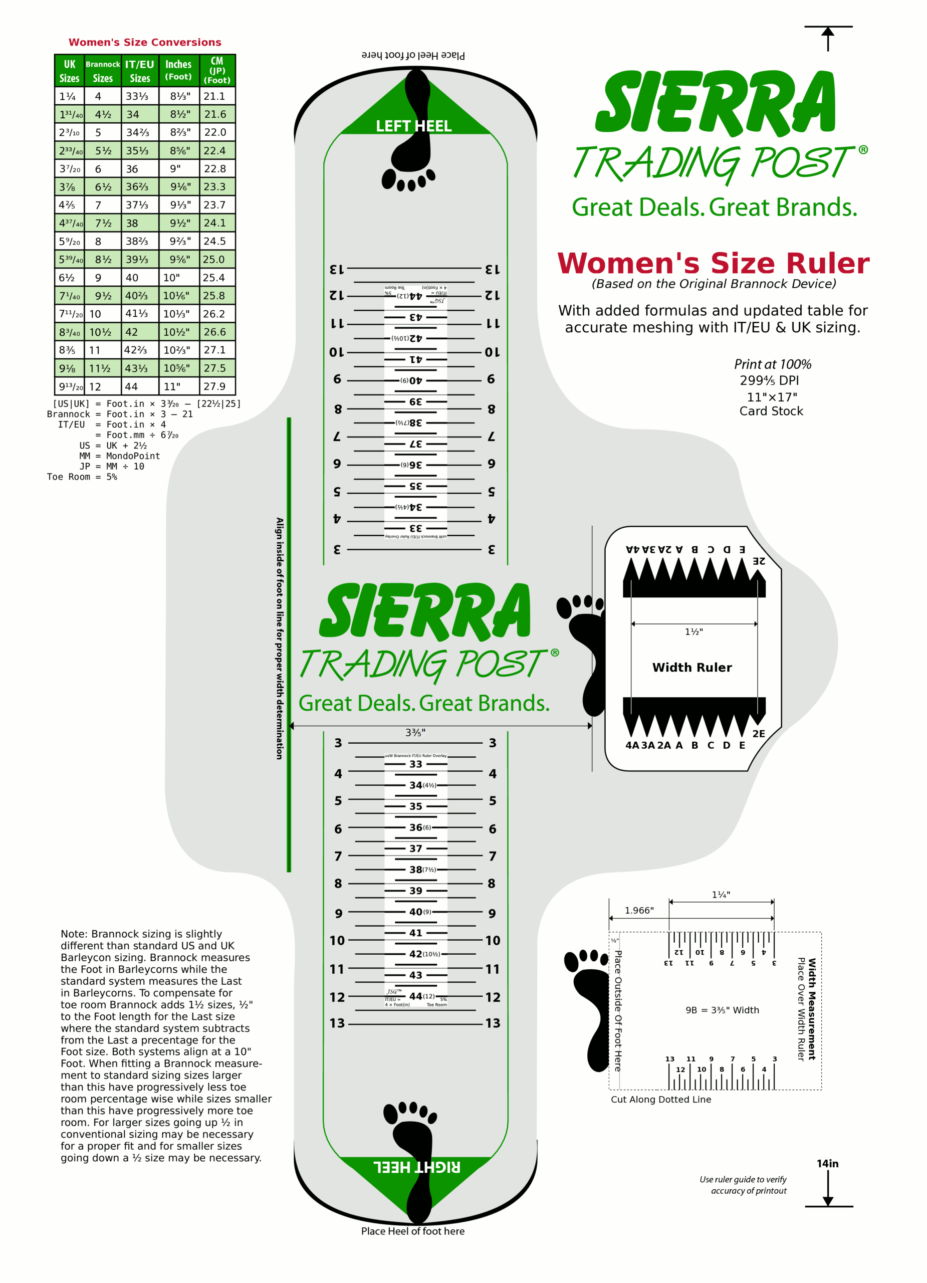 Shoe Size Chart Brannock Device Width Brannock Width Conversion Chart Brannock Device Conversion Shop