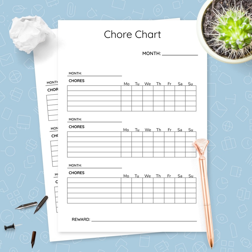 Simple Monthly Chore Chart Template Template Printable PDF Simple Monthly Chore Chart Template Template Printable PDF