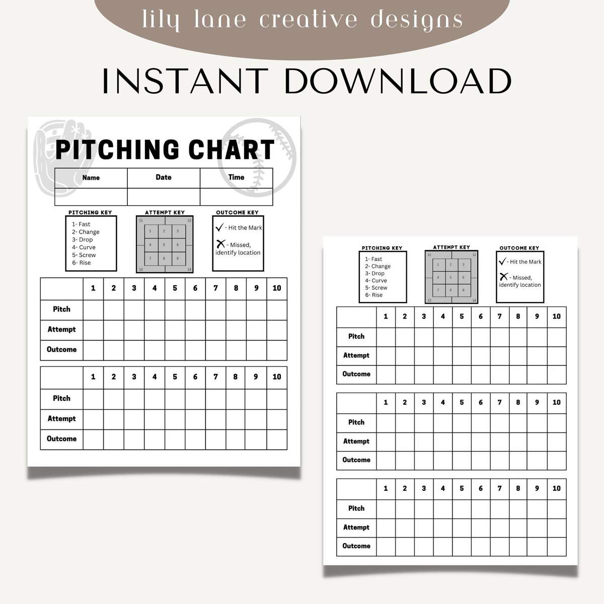 Pitching Chart And Bullpen Charting Etsy