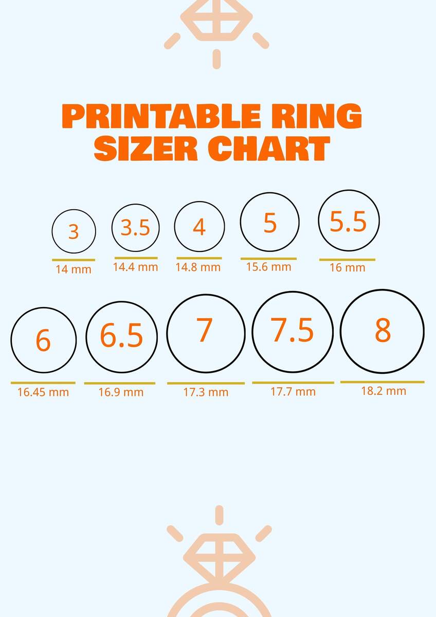 Template Finger Size Measurement Printable Ring Sizer With Half Sizes RING Size Finder BRAND Template Finger Size Measurement Printable Ring Sizer With Half Sizes RING Size Finder BRAND
