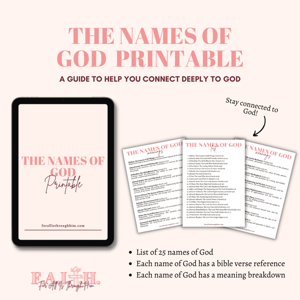 THE POWERFUL NAMES OF GOD Free Printable For All Is Through Him THE POWERFUL NAMES OF GOD Free Printable For All Is Through Him
